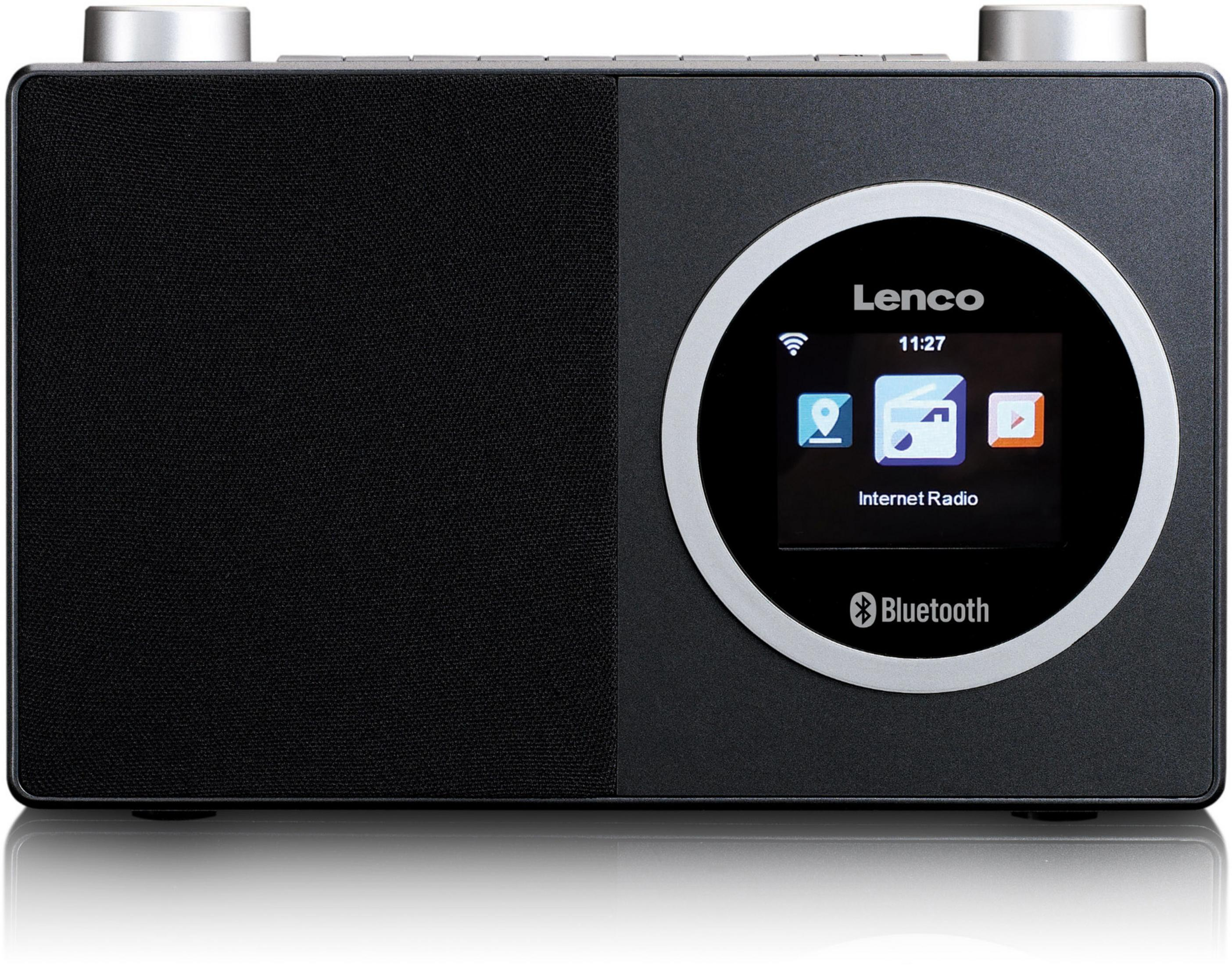 Bluetooth, Internet und - DIR-70BK Farbdisplay Radio, Kompaktes Schwarz-Silber LENCO Internet, mit Bluetooth®, Internetradio Radio,