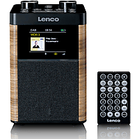 MediaMarkt LENCO PDR-060WD Draagbare DAB+/FM Radio met Bluetooth®, 10W Speaker, 14H Batterij - Zwart Hout aanbieding