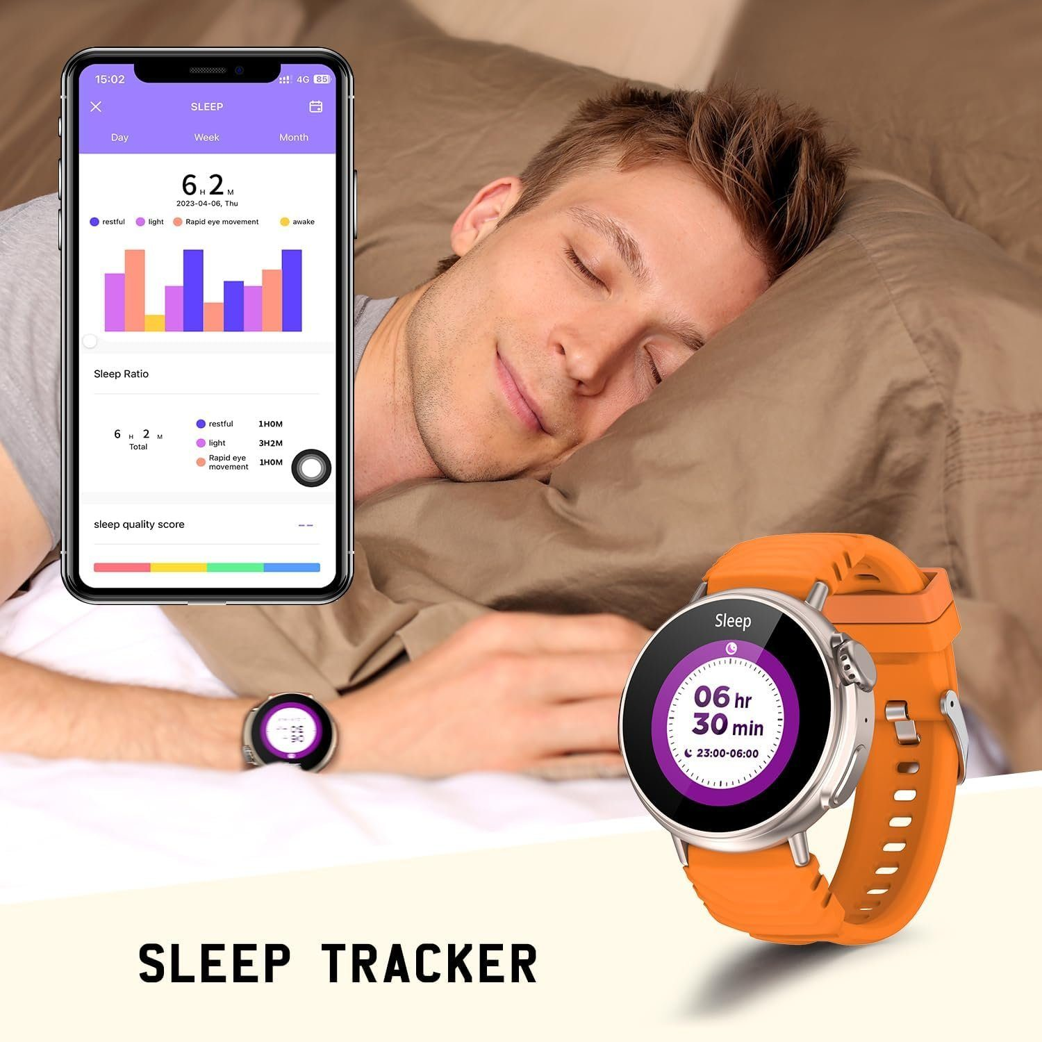 AMSTA Ultra sportuhr Fitness Uhr Armbanduhr Smartwatch Legierung 1x Orange Armbänd Silikon