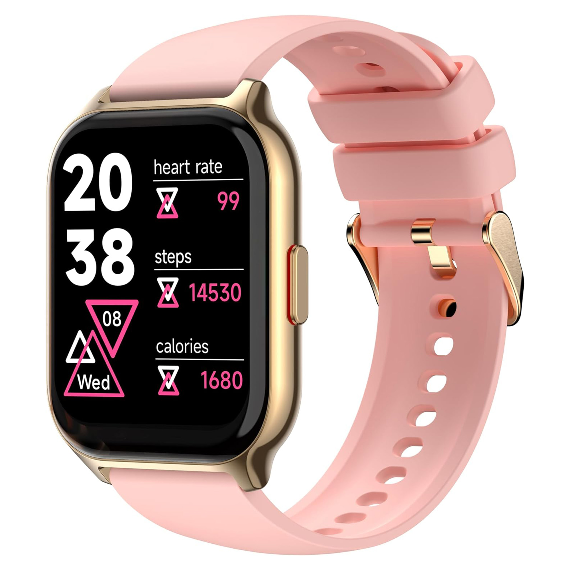 Rosa Legierung Smartwatch 1x Armbanduhr Fitness Armbänd COOLINK Silikon,