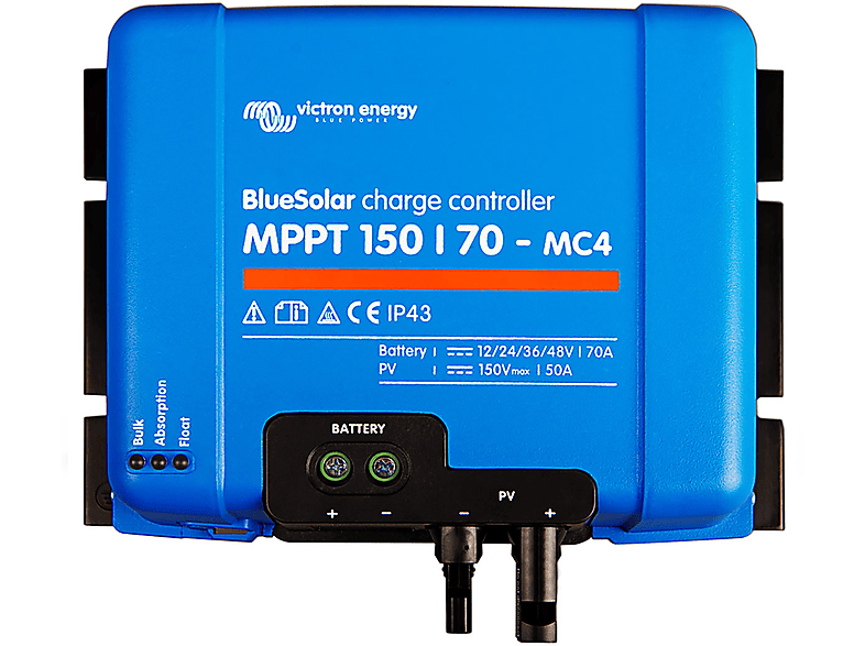 BlueSolar Blau 12V 24V VICTRON MPP-Tracker MPPT 48V Alle Batterien, 150/70-MC4 ENERGY 70A