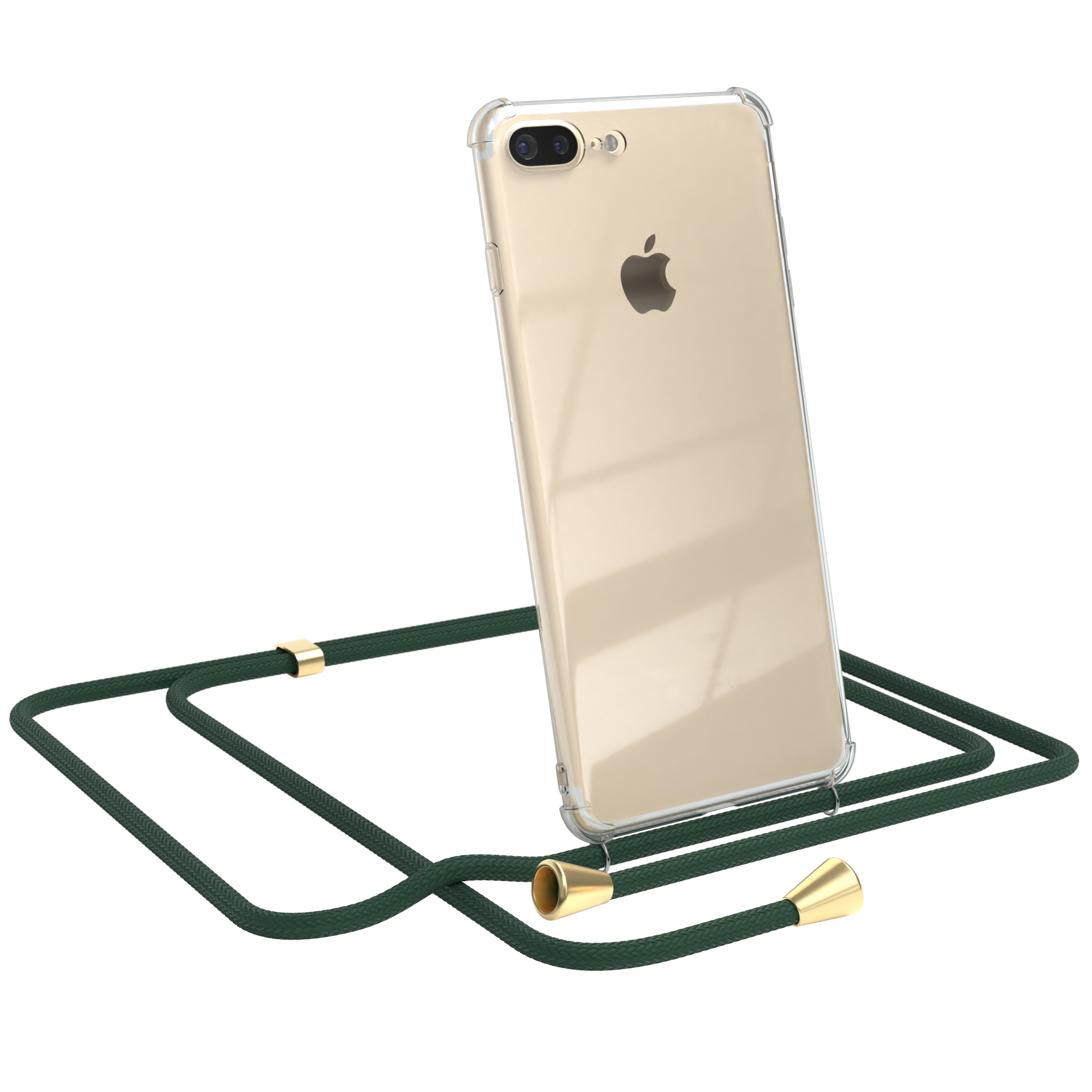EAZY CASE Chain Plus, Gold Clips 7 / normal, Grün Plus / Apple, iPhone Umhängetasche, 8