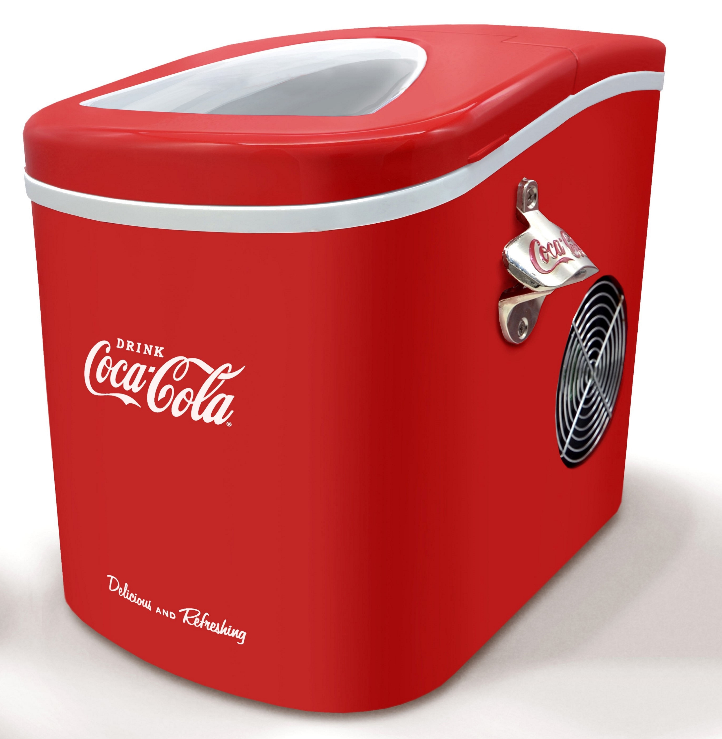 SALCO Coca-Cola 12 Eiswürfelmaschine leise, Maker, (100 Ice kg, 2 rot) Eiswürfelmaschine, Selbstreinigend, Eiswürfelgrößen Watt