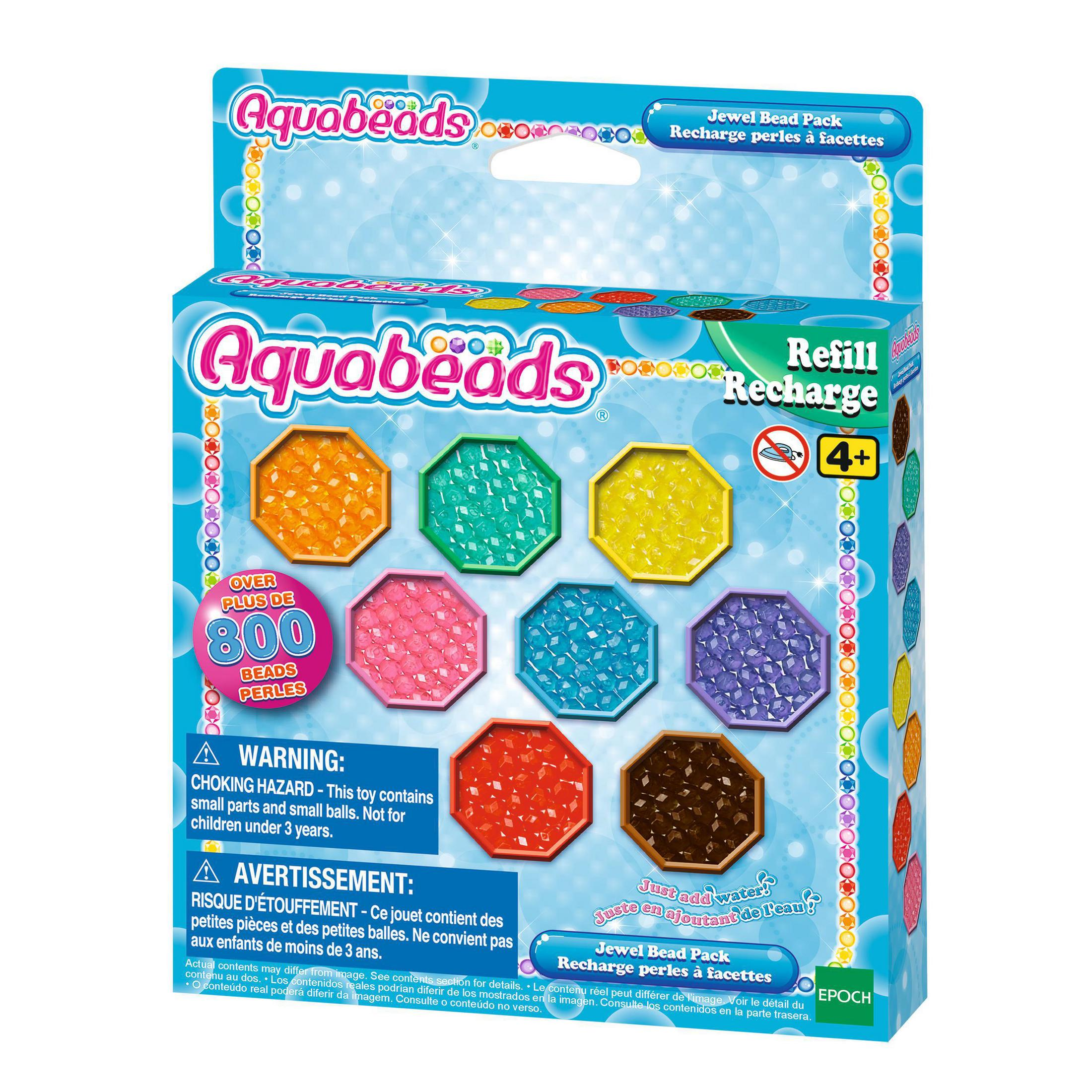 Box mit farbenfrohem Aquabeads-Nachfüllpack, 800+ Perlen.