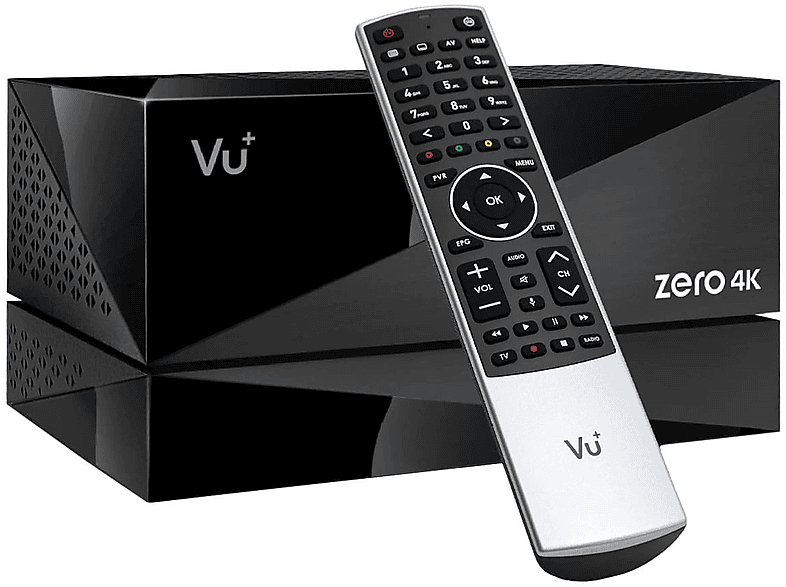 VU+ Zero 4K BT DVB-C/T2 inkl. PVR-Kit 4TB 4K Kabel Receiver (PVR-Funktion, Schwarz)