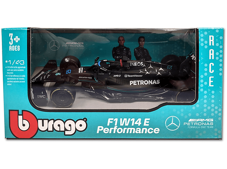 BBURAGO F1 Mercedes AMG W14 \'23 #63 Russel (Maßstab 1:43) Spielzeugauto