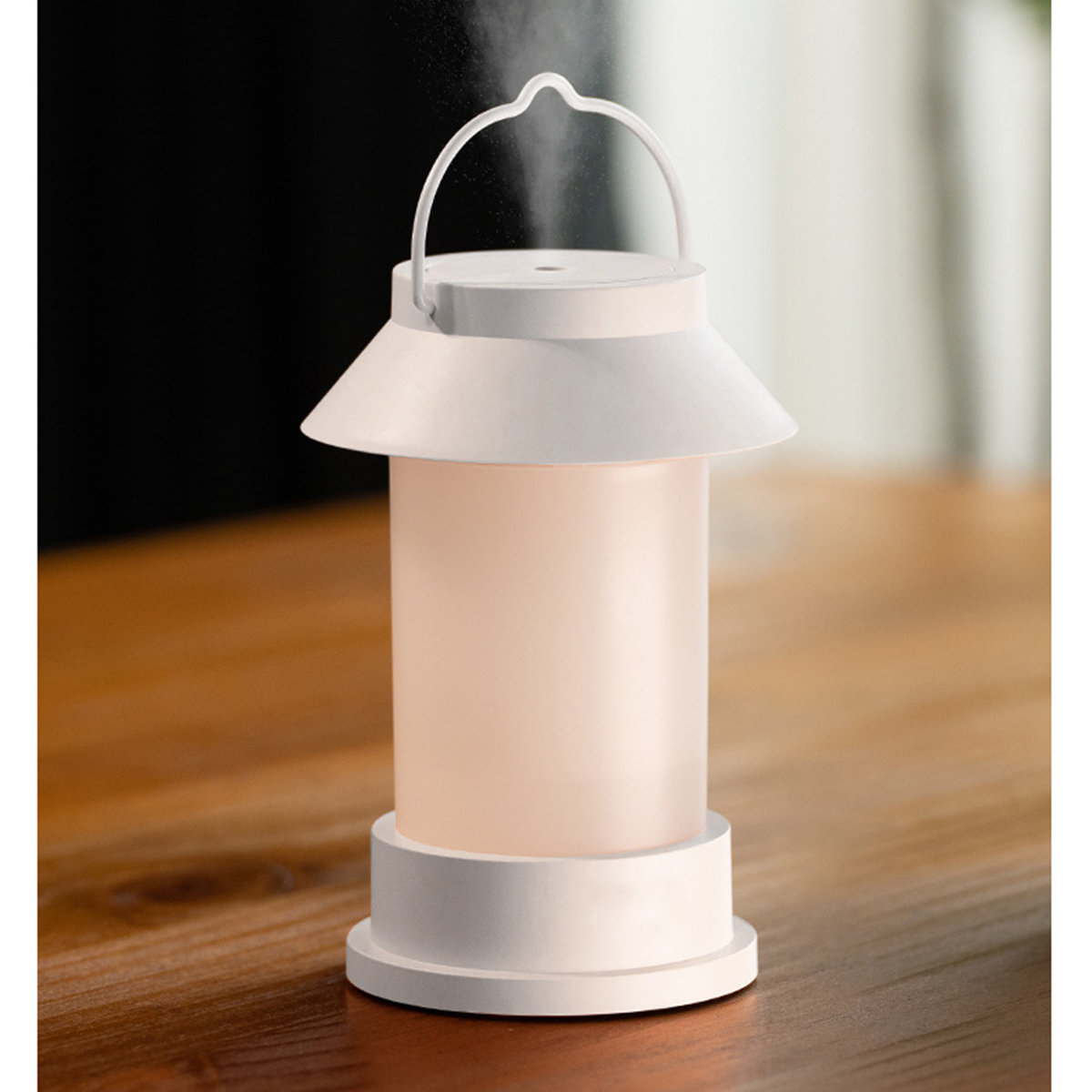 SHAOKE LED-Beleuchtung Handlicher Luftbefeuchter 10 USB m²) Vintage-Camping-Licht-Luftbefeuchter Schwarz (Raumgröße: