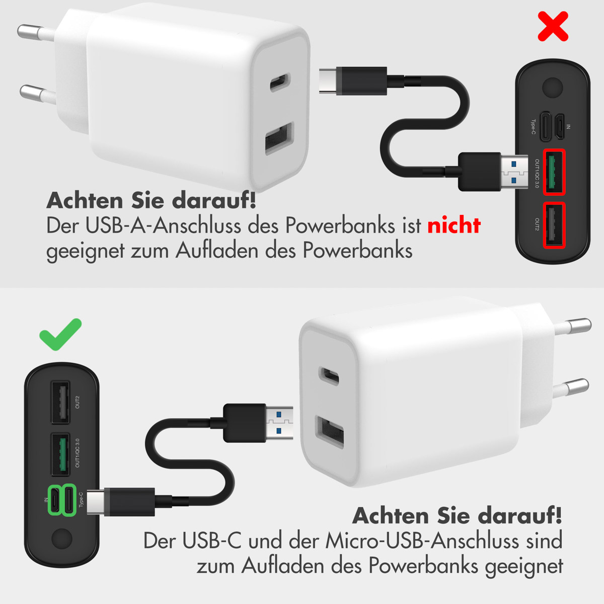 IMOSHION mAh Quick Schwarz Delivery Powerbank Power 27000 Charge &