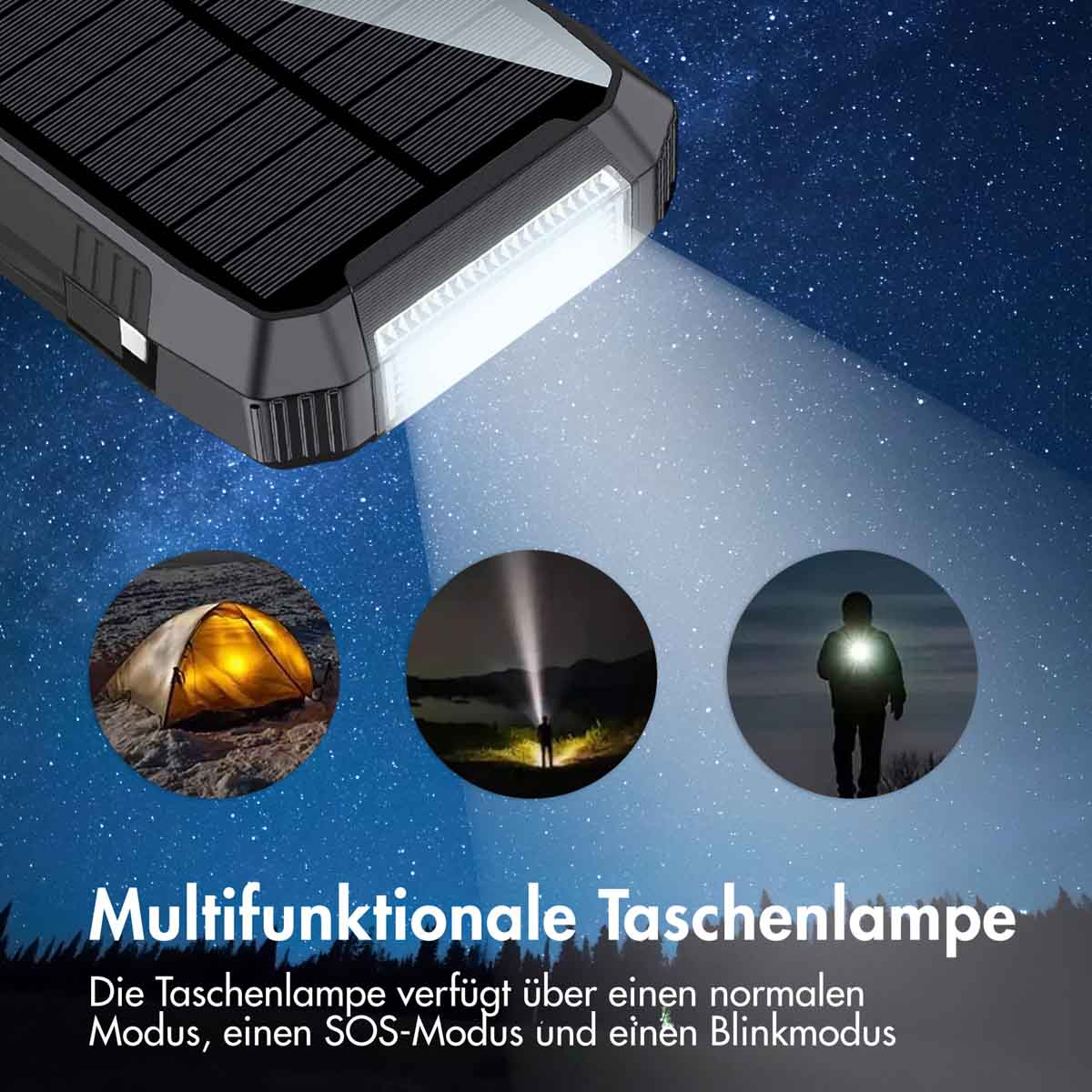 IMOSHION Power Quick Solar Powerbank Charge Delivery Schwarz & 30000 mAh