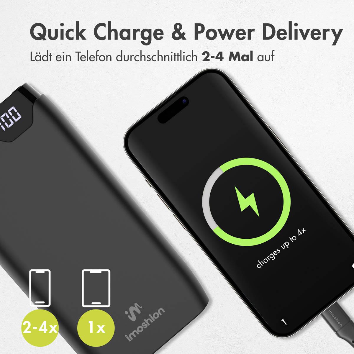 IMOSHION Power Powerbank Schwarz Charge 20000 mAh Quick Delivery 