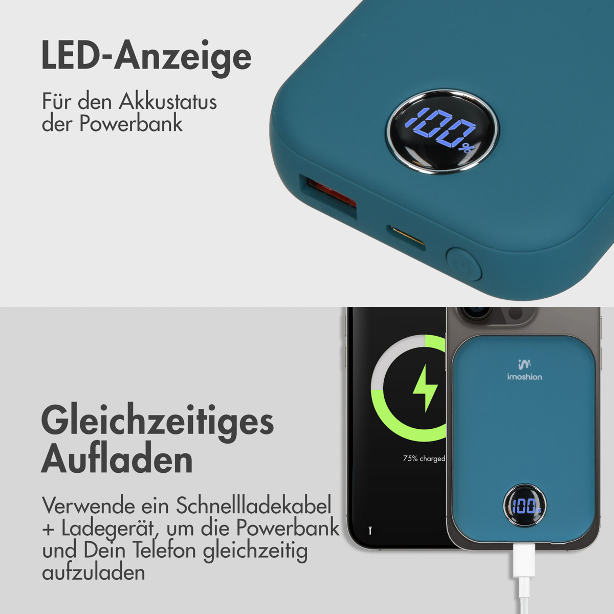 Quick IMOSHION 10000 Blau Charge Power MagSafe Delivery Powerbank mAh &