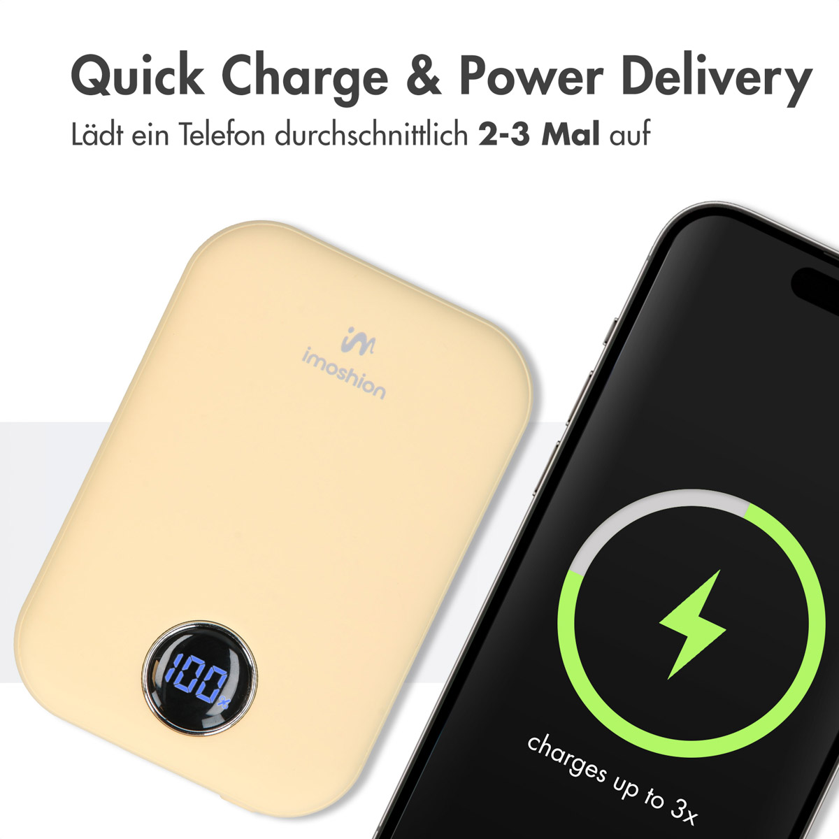 IMOSHION Power Delivery & Quick mAh Gelb Powerbank 10000 MagSafe Charge
