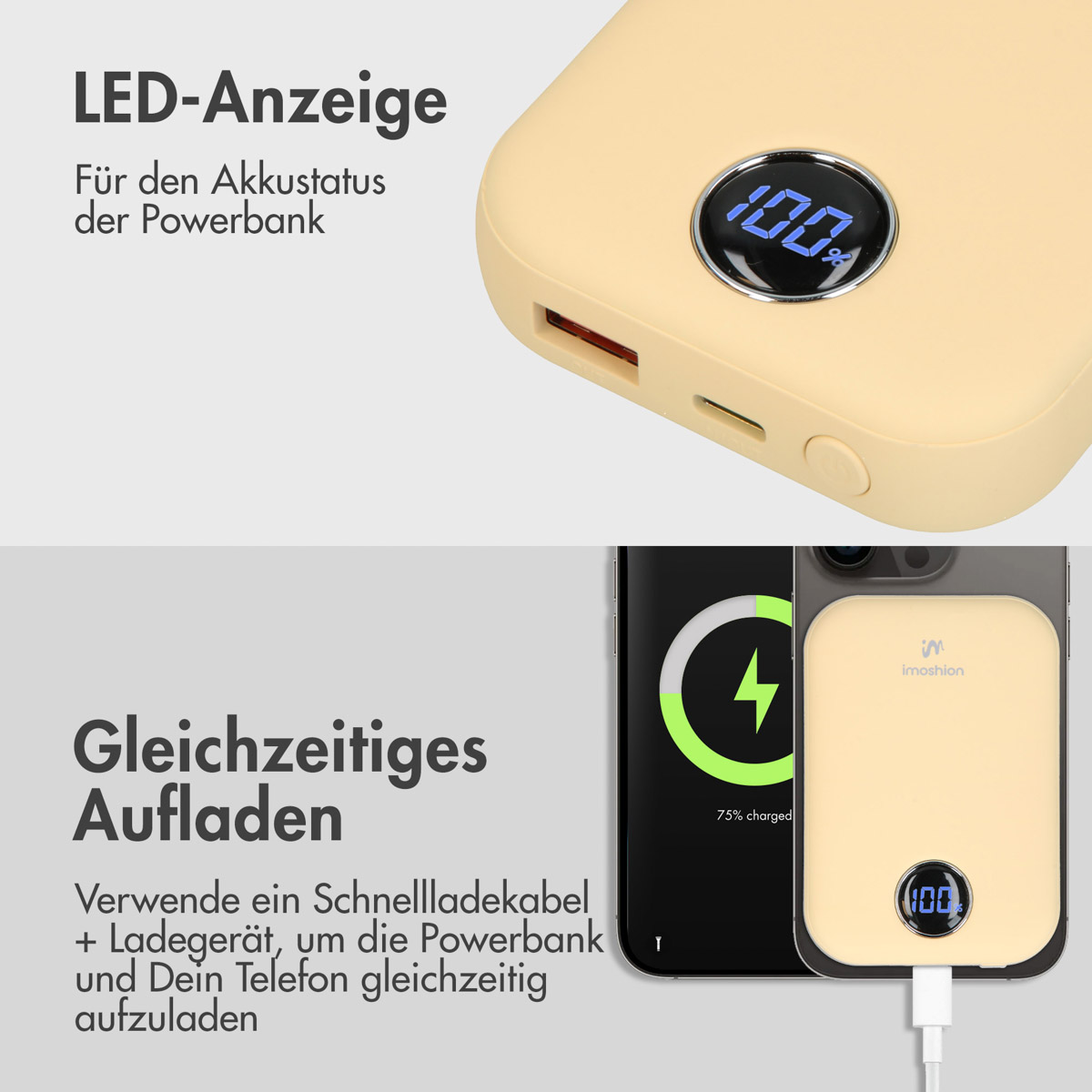 IMOSHION Power Delivery mAh 10000 Powerbank Quick Gelb Charge & MagSafe