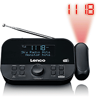 MediaMarkt LENCO CR-615BK DAB+ en FM radio met tijd projectie Zwart aanbieding