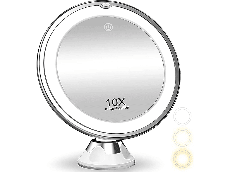 ELKUAIE 10-fache Vergrößerung Kosmetikspiegel Silber | Kosmetikspiegel