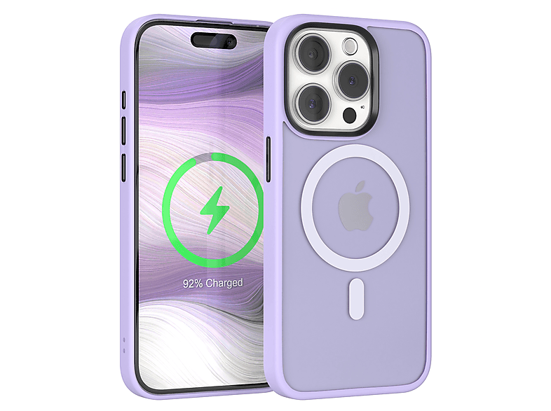 EAZY CASE Outdoor Case iPhone Matt MagSafe, Apple, Pro, Violett 15 Backcover, mit