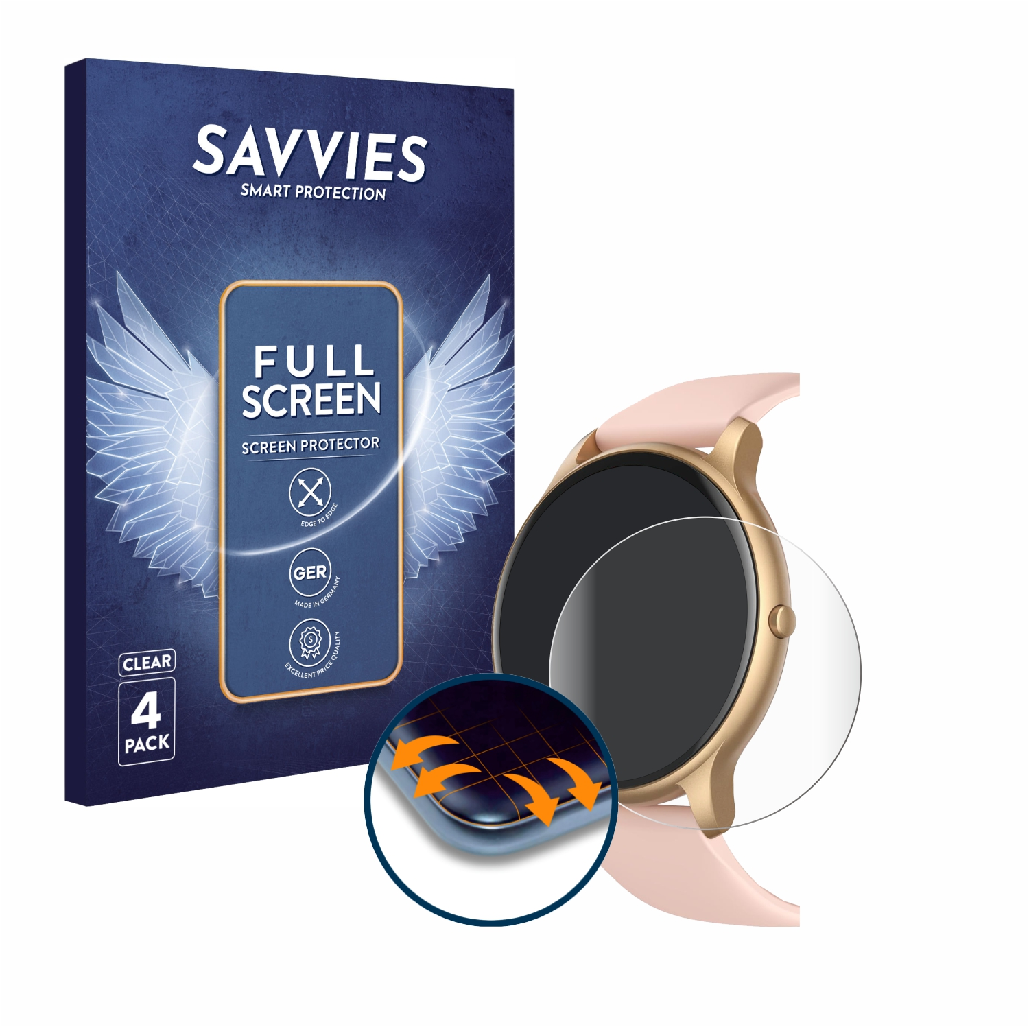 SAVVIES Flex 4x Full-Cover 3D Curved AGPtek Schutzfolie(für 1.32\