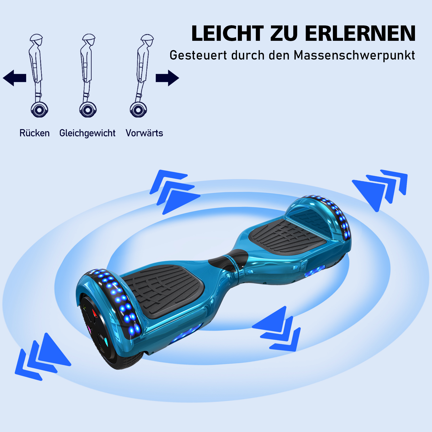 ChromCyan) Board Zoll, (6,5 Kinder Balance für Hoverboard JD6 GEEKME