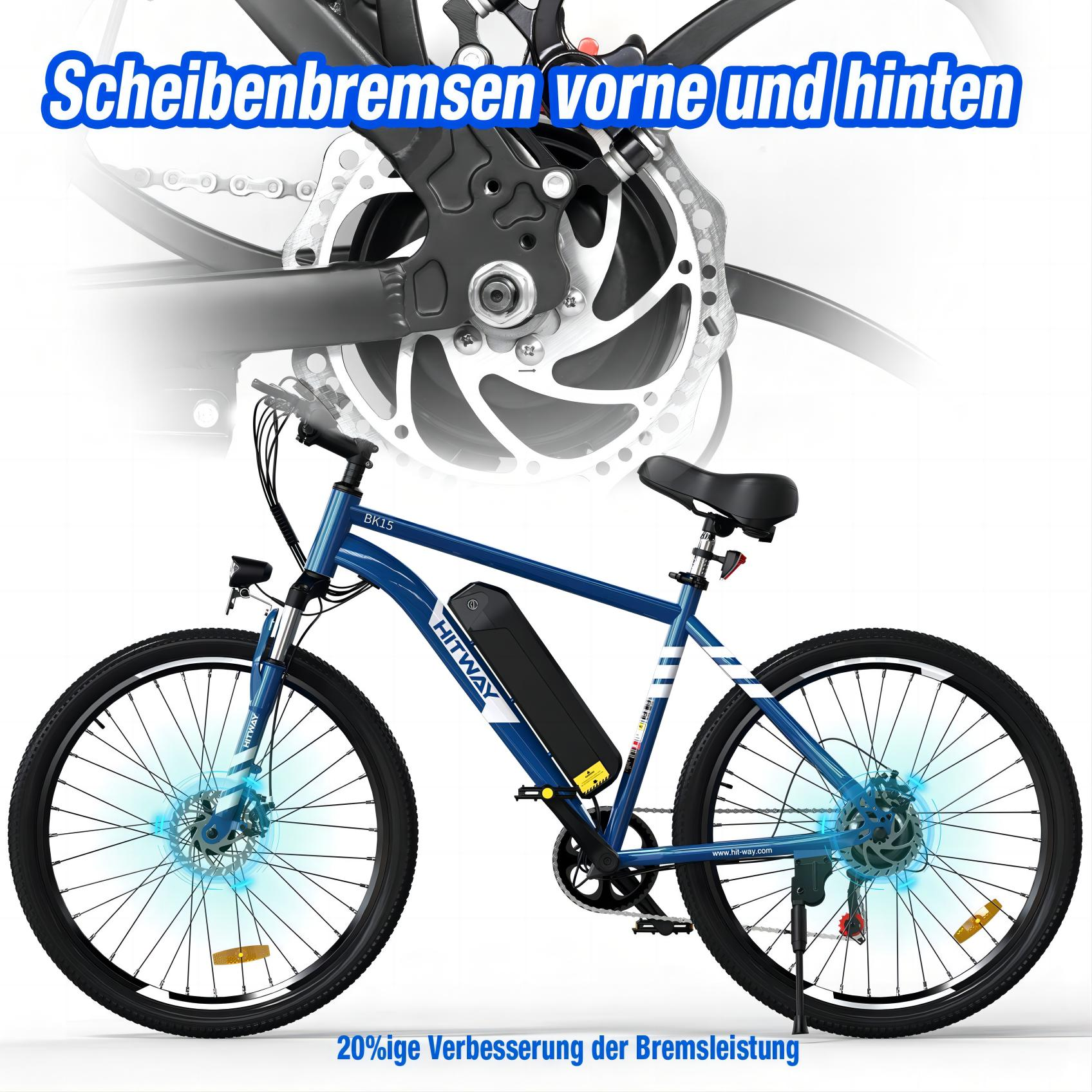 Mountainbike HITWAY Zoll, BK15 (Laufradgröße: Unisex-Rad, 403,2, 26 Blau)