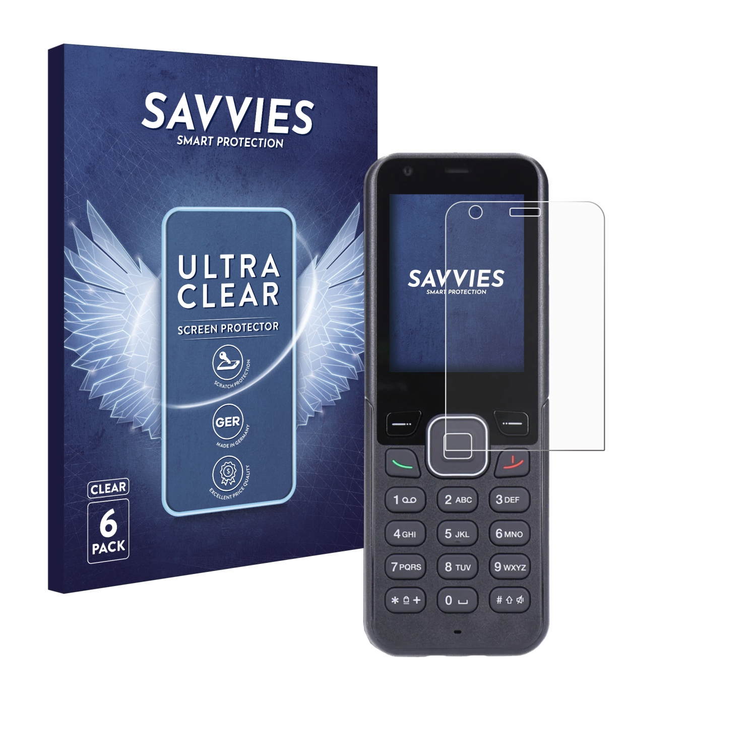 HomePhone 4G) 6x SAVVIES MobiWire klare Schutzfolie(für