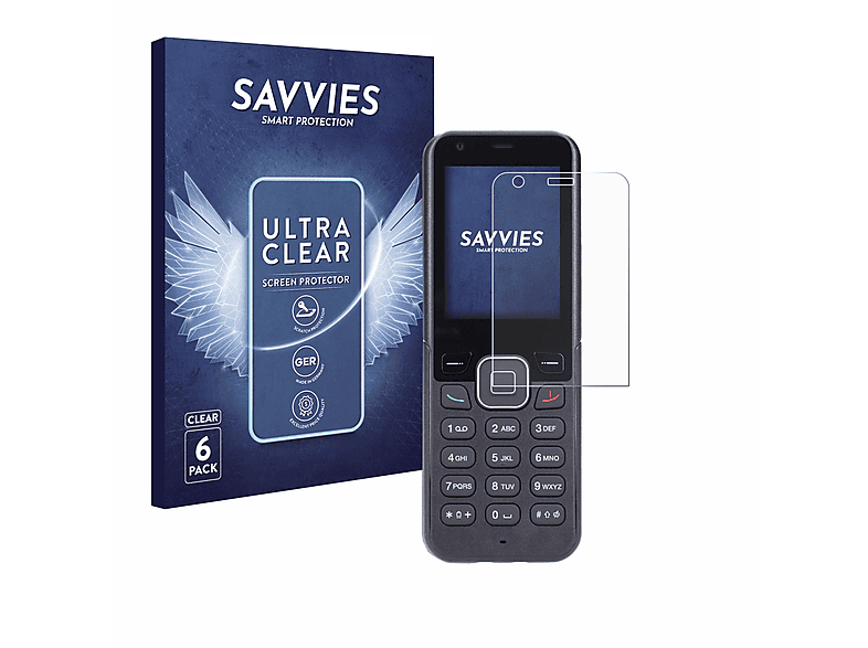 SAVVIES 6x klare MobiWire 4G) Schutzfolie(für HomePhone