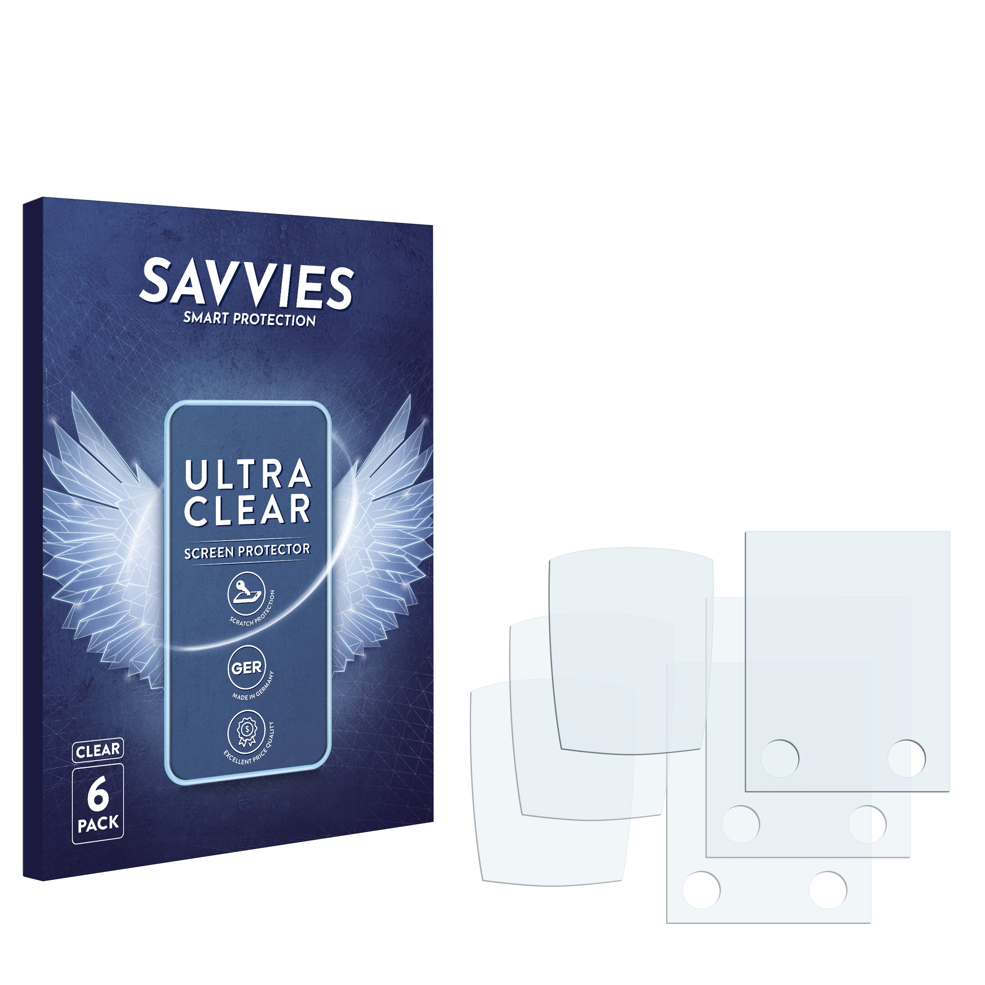 SAVVIES 6x klare Schutzfolie(für AmazonCommercial 70TR120 (Kabelsuchgerät))