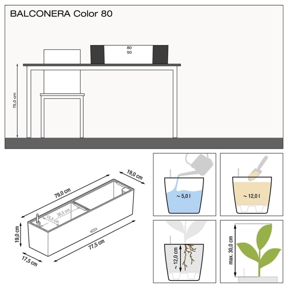 Blumenkasten 421458 Weiß LECHUZA