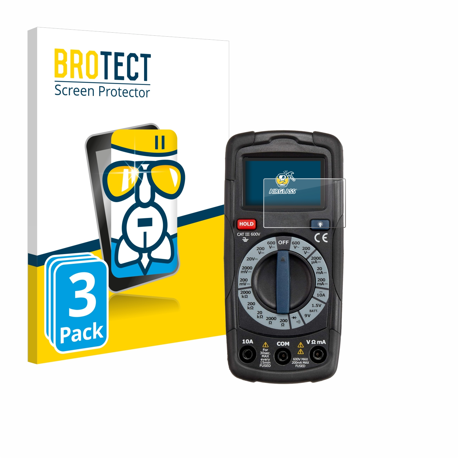 BROTECT 3x Airglass klare Schutzfolie(für AmazonCommercial ‎DT-912)
