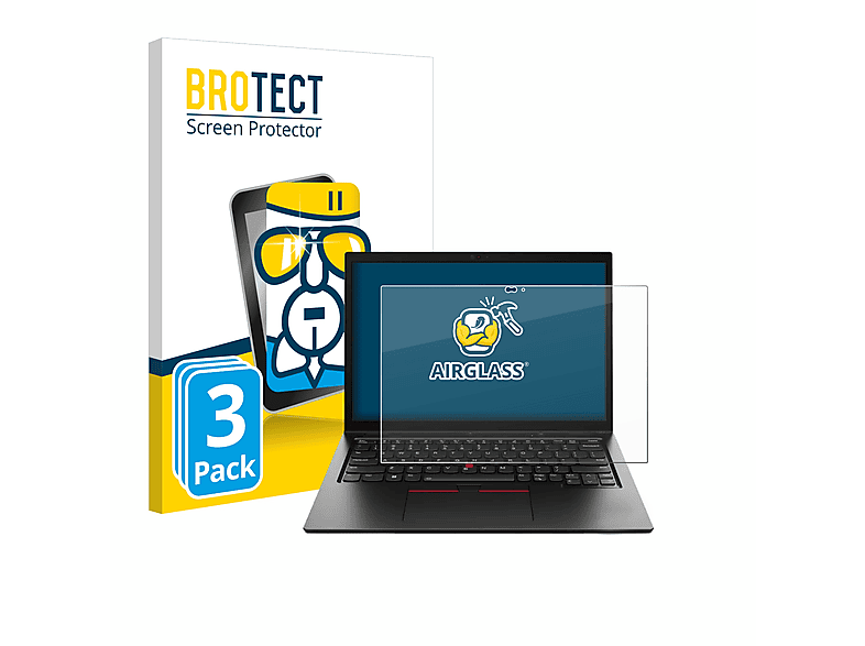 BROTECT 3x Airglass klare Schutzfolie(für Lenovo ThinkPad L13 Yoga Gen 4)