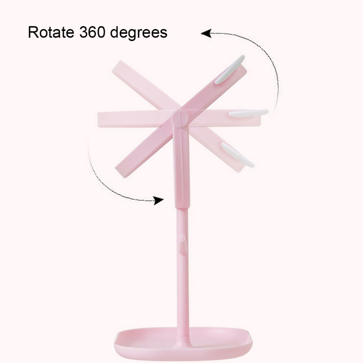 Pinkfarbener, verstellbarer Ständer, 360 Grad drehbar, für ein Telefon.
