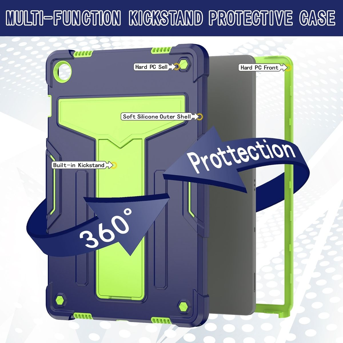 Kunststoff WIGENTO Grün für Tablethülle / Halterung Hülle / Blau Silikon, mit Samsung Silikon Backcover Hybrid
