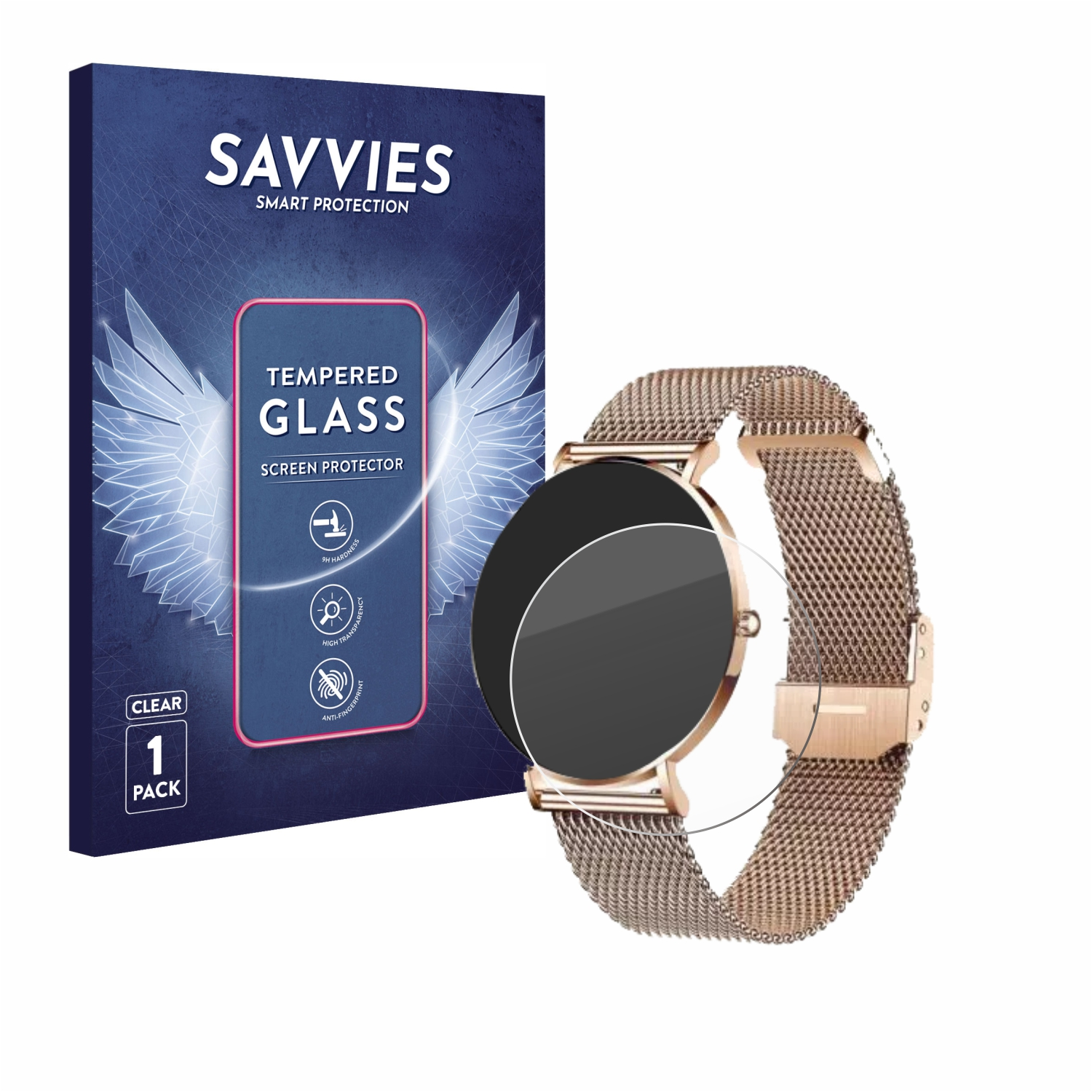 SAVVIES X-Watch 2) klares Siona Schutzglas(für Xcoast 9H