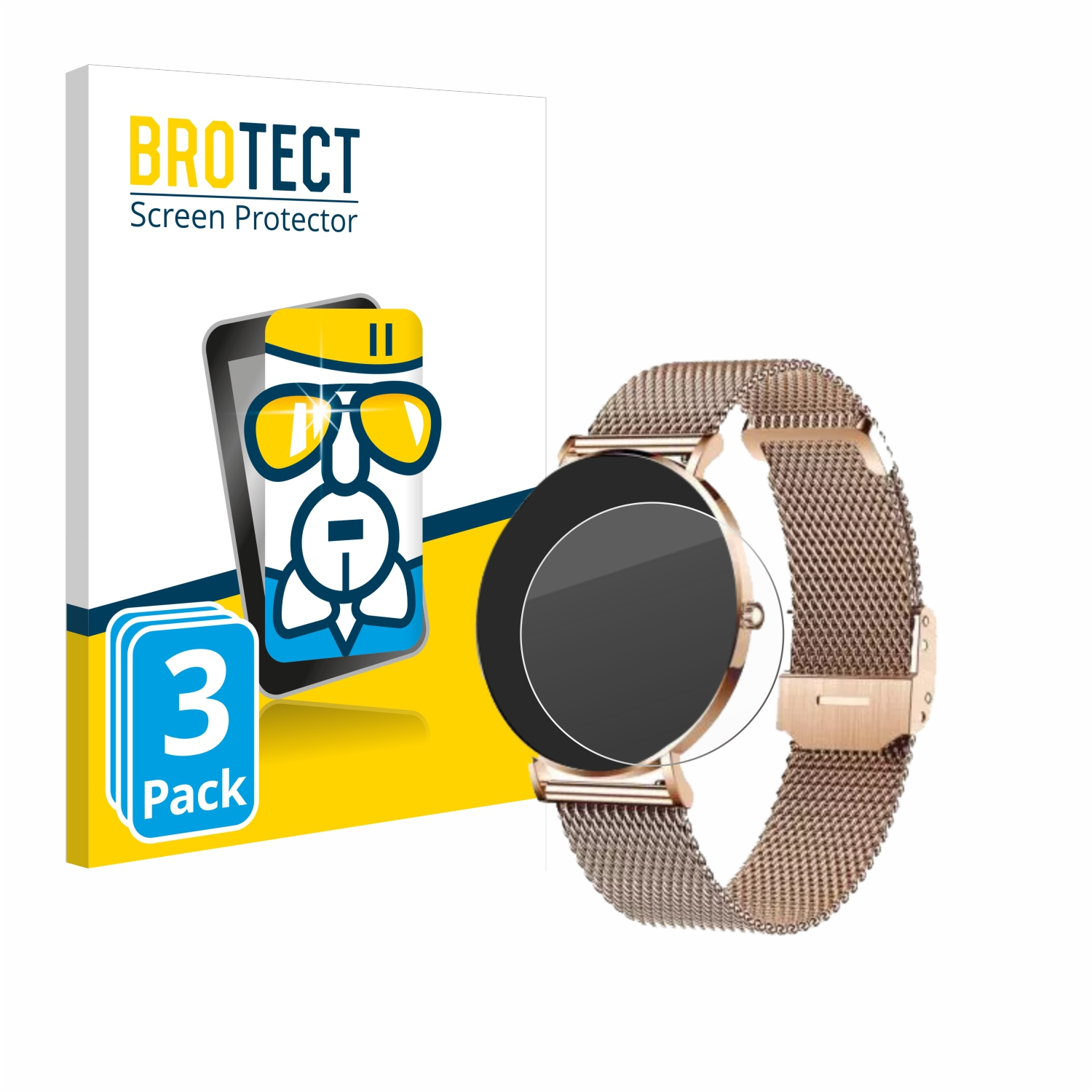 BROTECT 3x Airglass klare Schutzfolie(für Siona X-Watch 2) Xcoast
