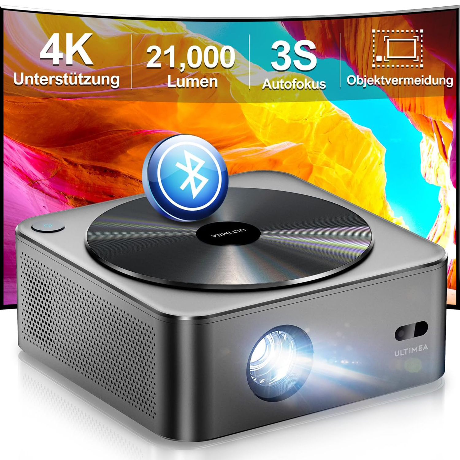 ULTIMEA Apollo-P40 Beamer Aktualisierte Version mit intelligenter Hindernisvermeidung&Bildschirmausrichtung Beamer(Full-HD, 700 ANSI-Lumen)