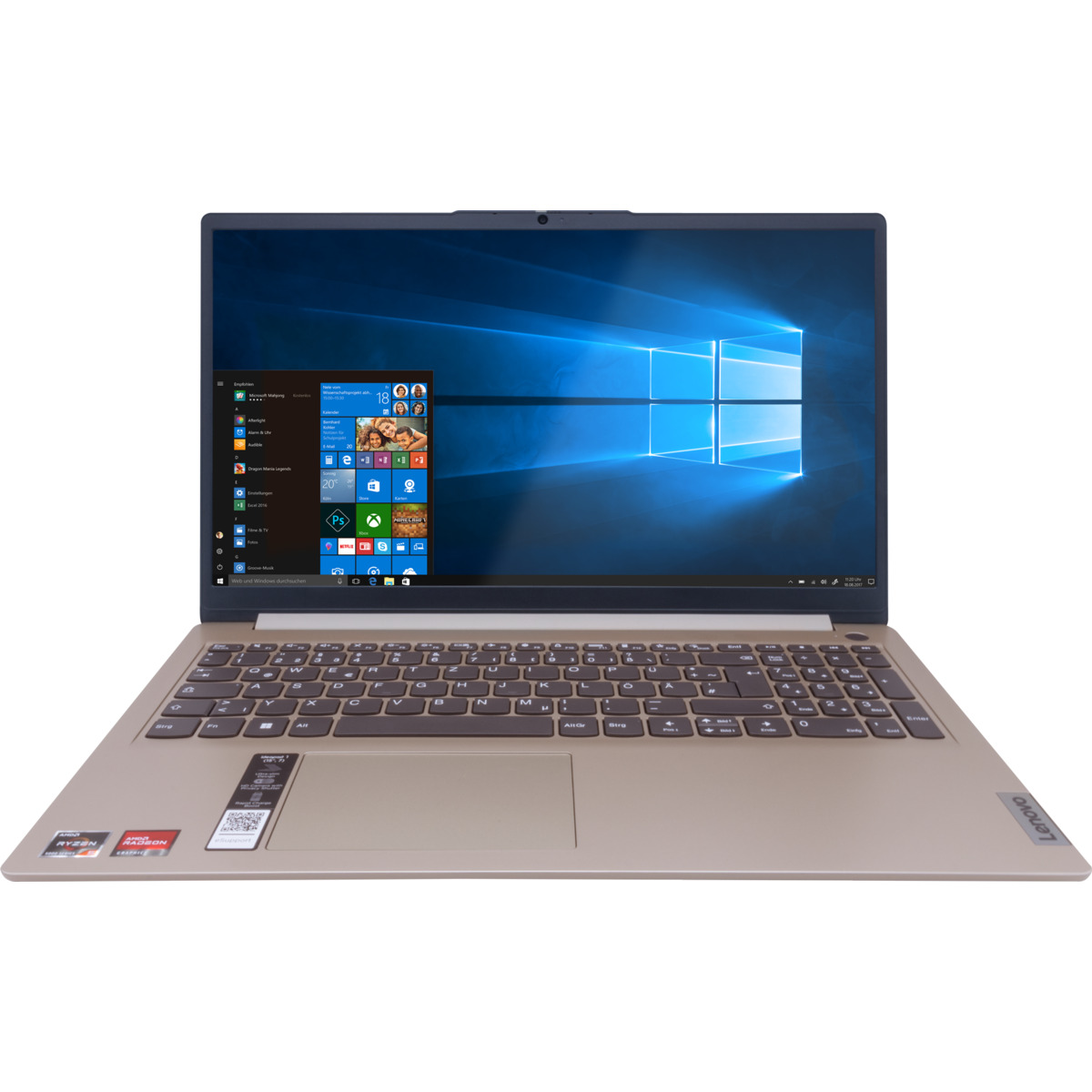 LENOVO IdeaPad 1 15ALC7 04 GB Graphics, Ryzen Prozessor, 15,6 Ryzen™ mit 5500U, AMD GB Zoll SSD, AMD mit Radeon 24 Beige 5 RAM, Display, Notebook 512 5