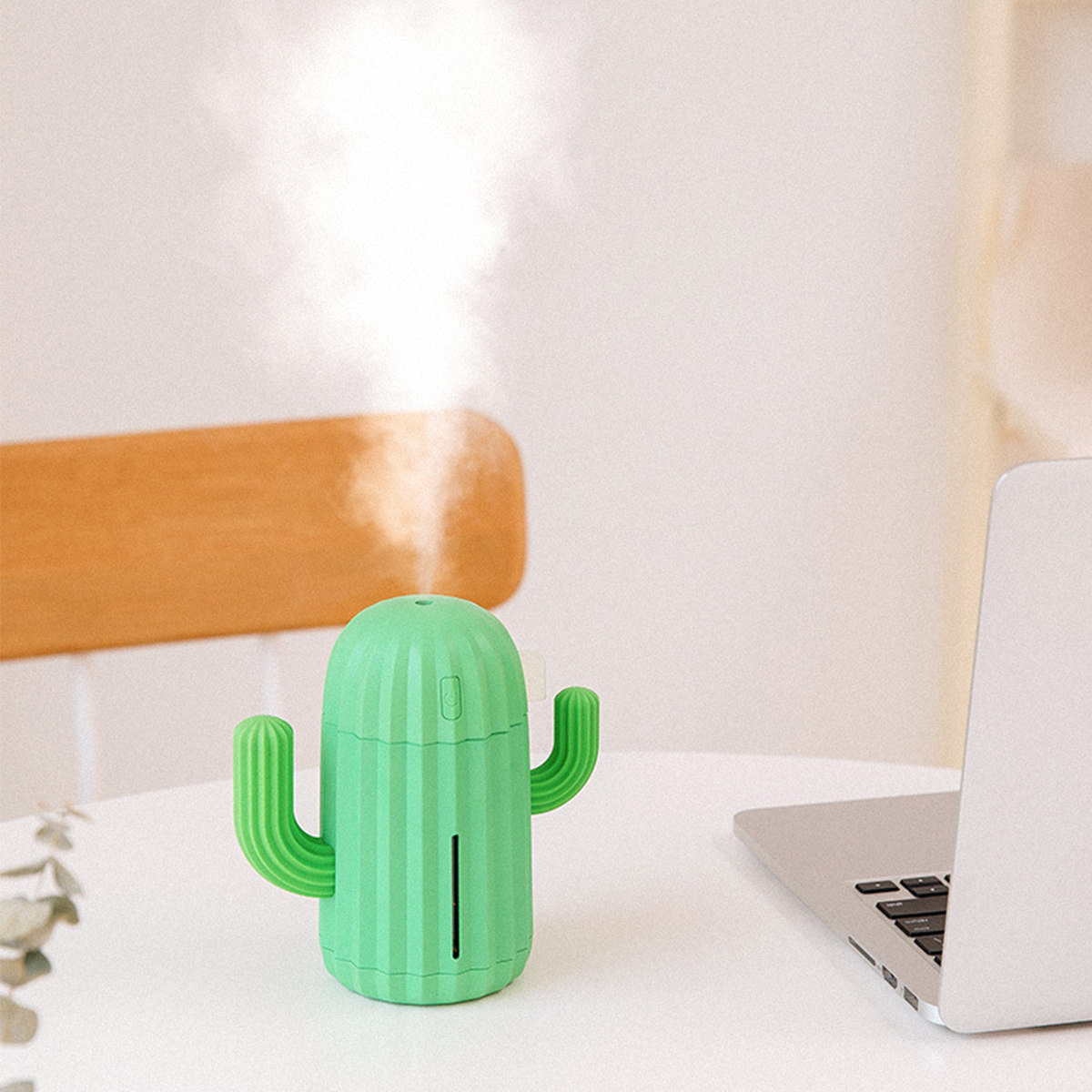 SHAOKE Kaktus-förmiger USB-Luftbefeuchter mit LED-Stimmungslicht (Raumgröße: Grün große und Luftbefeuchter 40 leise kabellos Nebelproduktion m²)