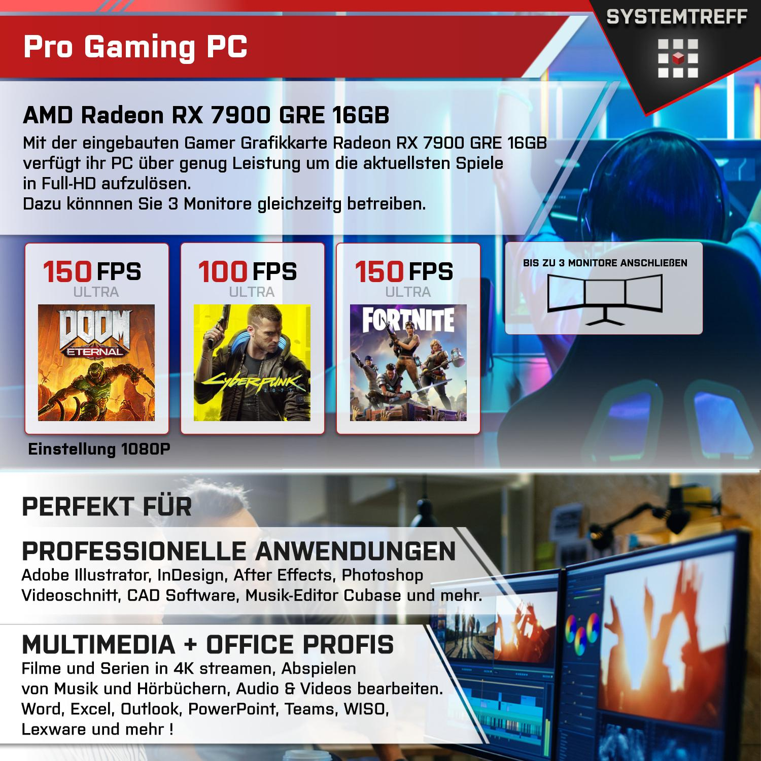 SYSTEMTREFF Pro Gaming Gaming 32 1000 GB Intel i9 Core™ RAM, AMD PC 6900 11 Radeon™ Prozessor, Core Pro, Intel® XT RX Windows GB i9-11900KF, mSSD, mit