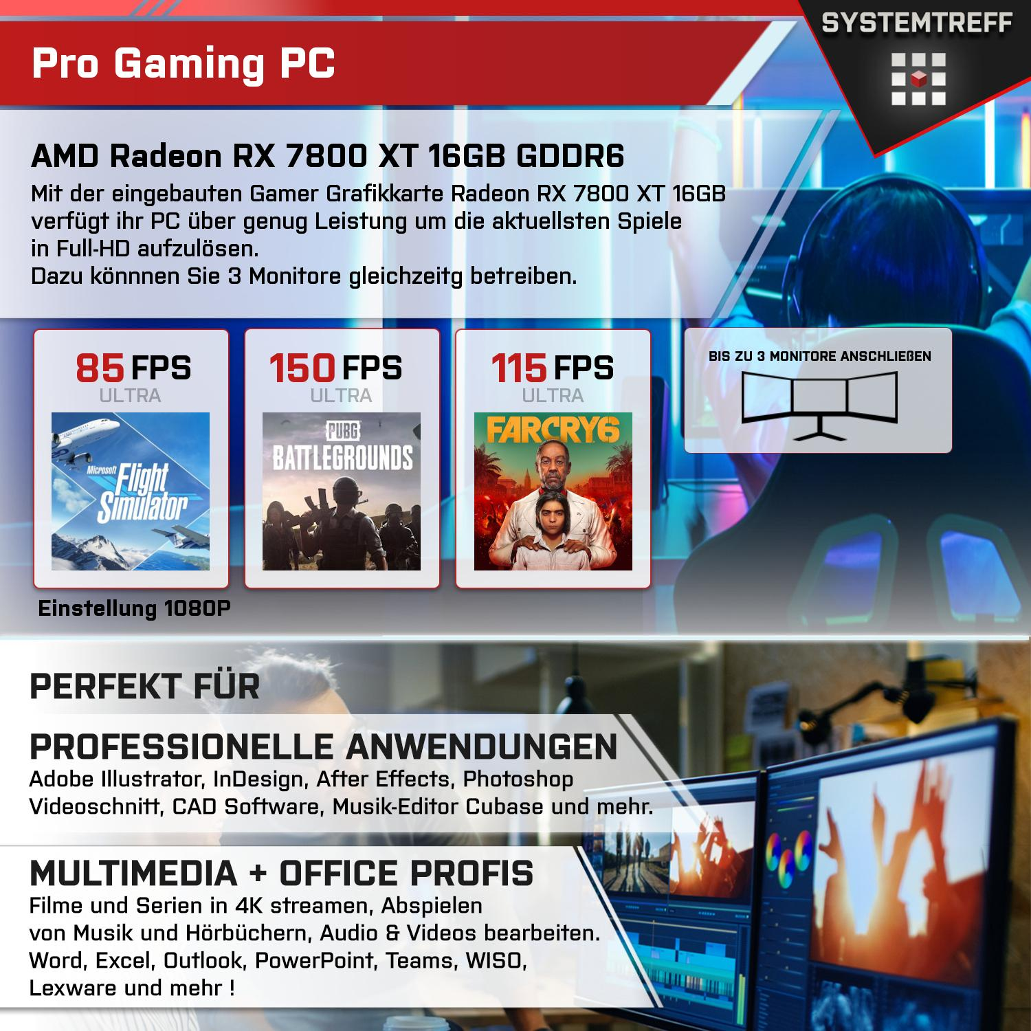Core 1000 Gaming 11 Intel® Intel i9-12900F, mSSD, 7800 mit Pro, Core™ AMD Radeon™ RX RAM, Prozessor, GB GB SYSTEMTREFF 32 Pro Gaming XT i9 PC Windows