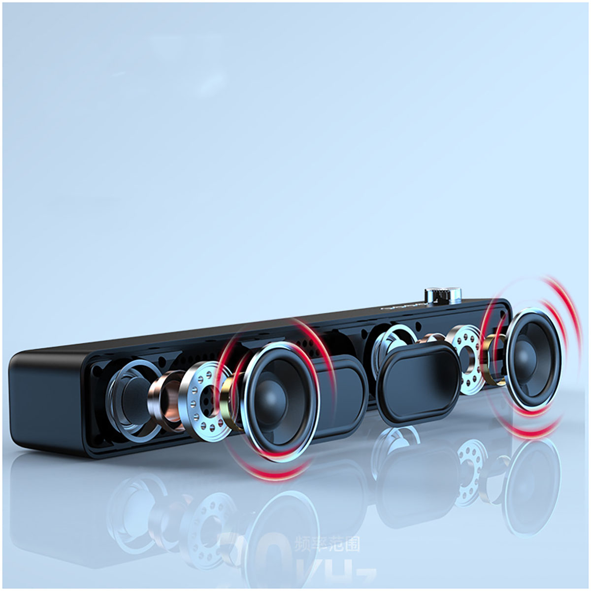 ENBAOXIN Lautes Bluetooth-Stereo, Echolautsprecher-Technologie, Schwarz Bluetooth oder Kabelnetz Bluetooth-Lautsprecher