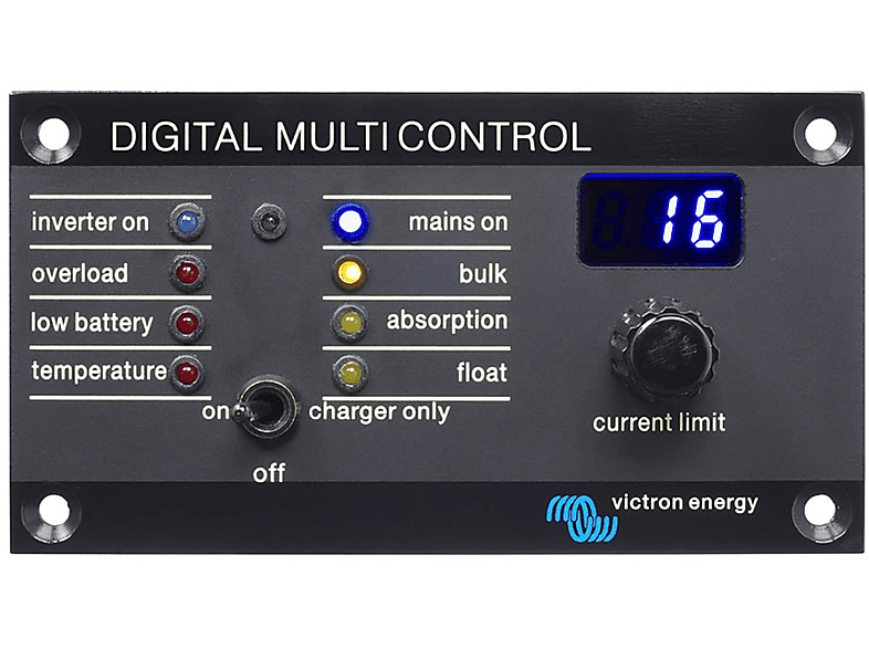 VICTRON ENERGY Digital Multi Control 200/200A GX (90º RJ45) Fernsteuerung Victron, Schwarz