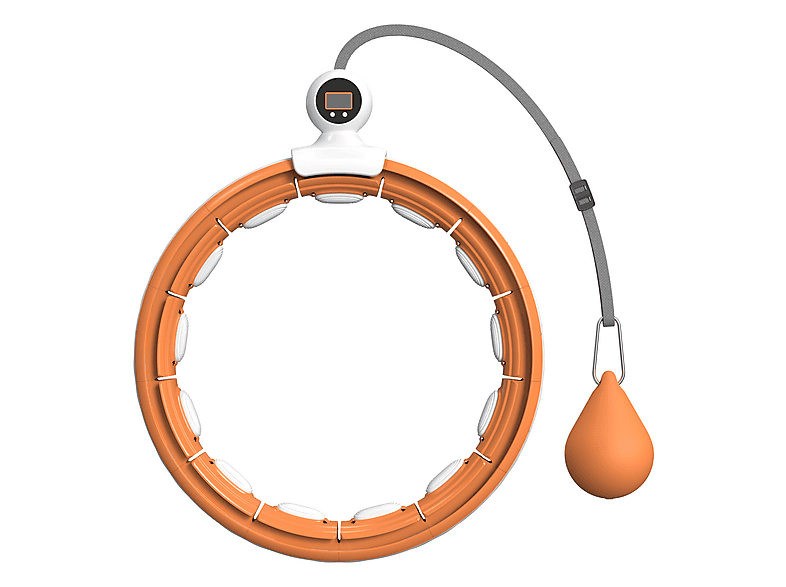 Cerceau Hula Hoop Intelligent Avec Compteur - 16 Segments Réglables, Balle Lestée, Ruban Mesure - Fitness Et Perte De Poids