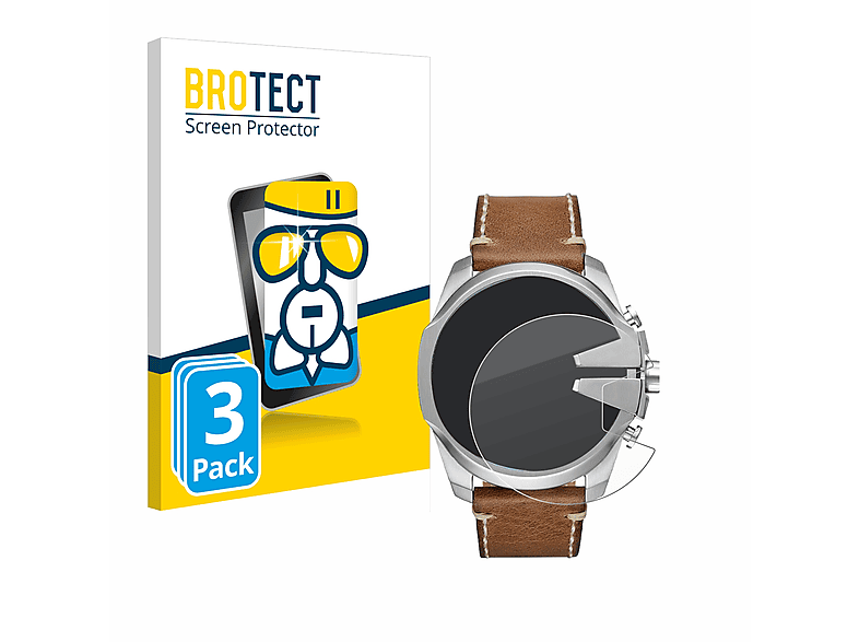 BROTECT 3x Airglass klare Schutzfolie(für Diesel Mega Chief) | Smartwatch Schutzfolien & Gläser