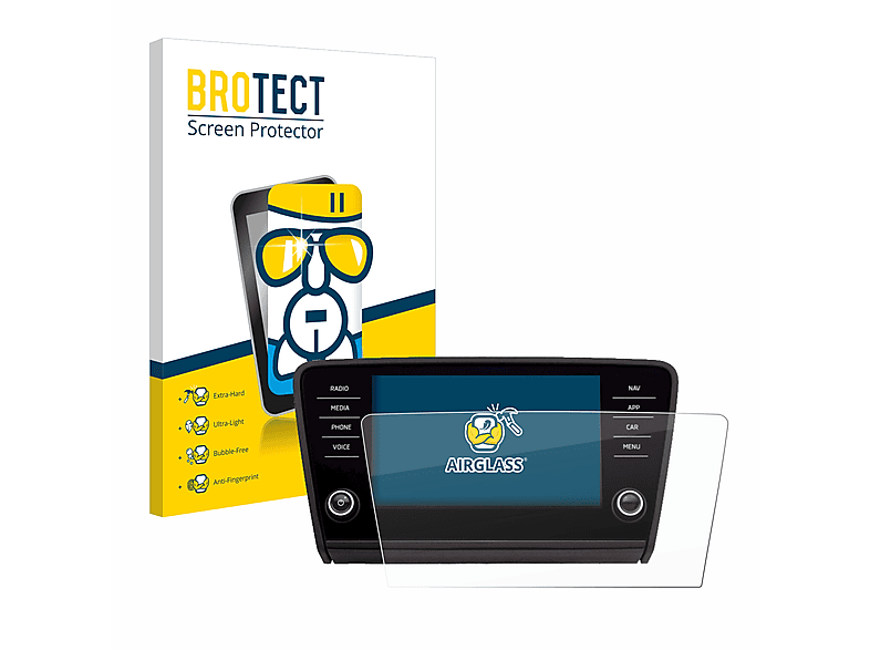 BROTECT Airglass klare Schutzfolie(für Skoda Octavia 2017 Infotainment System Columbus)