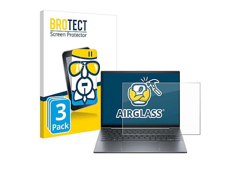 BROTECT 3x Airglass klare Schutzfolie(für HP Dragonfly G4)