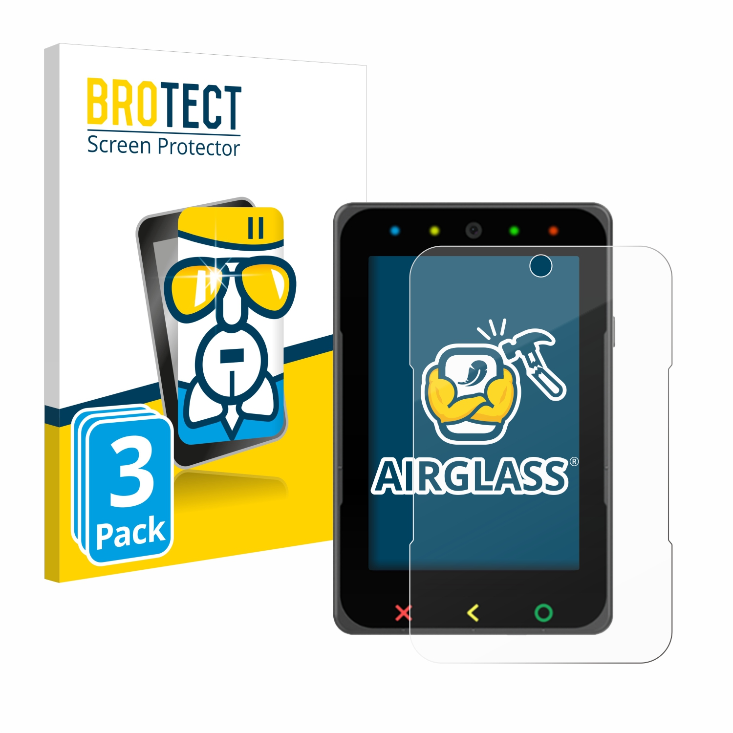 Airglass Moby/9500) Schutzfolie(für 3x ingenico BROTECT klare