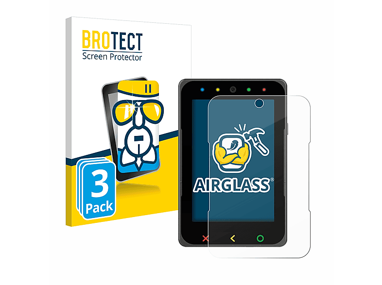 Airglass Moby/9500) Schutzfolie(für 3x ingenico BROTECT klare