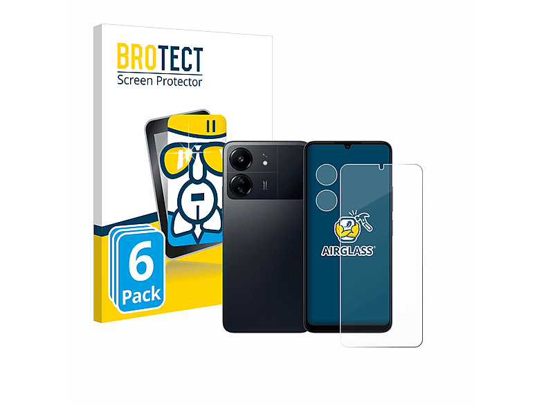 BROTECT 6x Airglass klare Schutzfolie(für Xiaomi Poco C65)
