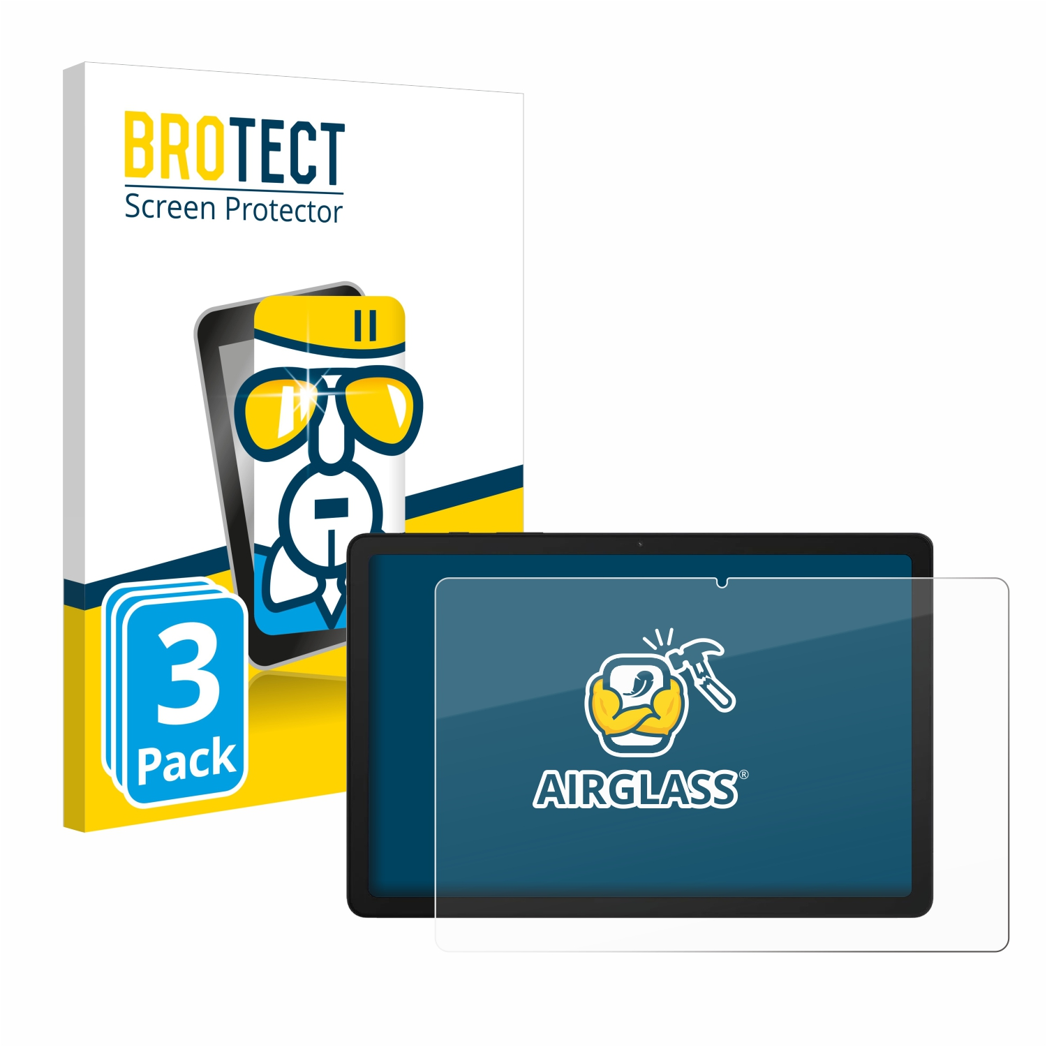 BROTECT 3x Airglass klare Tab WiFi) Plus Schutzfolie(für A9 Galaxy Samsung
