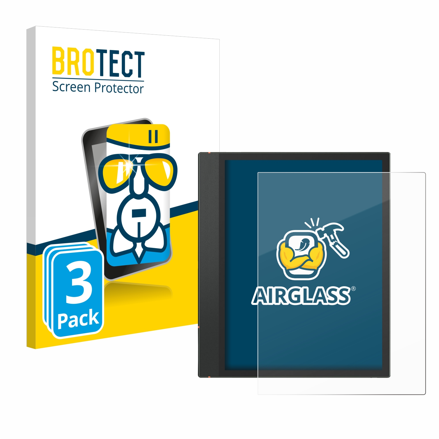 3x 3) klare Airglass Boox Air Schutzfolie(für Onyx BROTECT Note