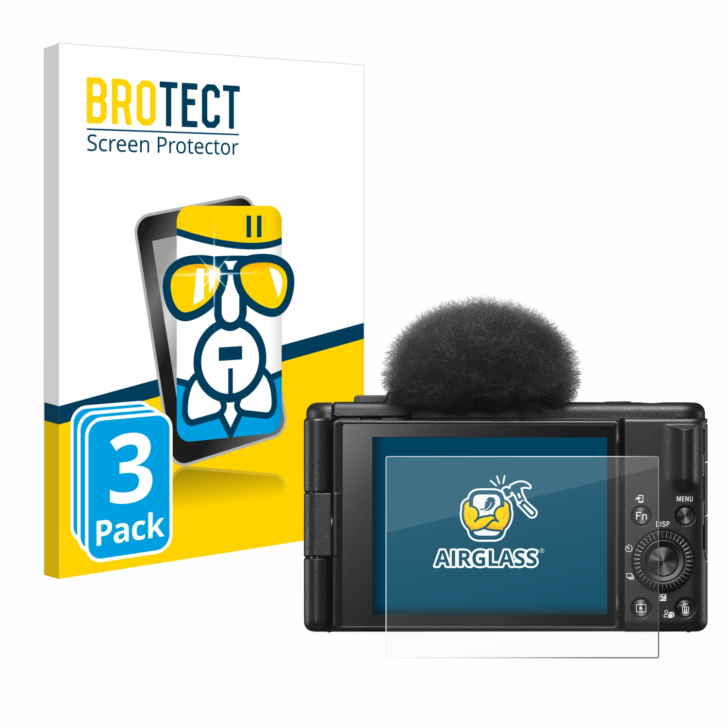 BROTECT 3x Airglass klare Schutzfolie(für Sony ZV-1F)